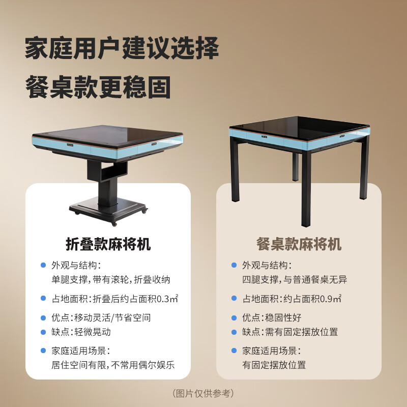 申和天青色全自动麻将桌 取暖与静趣的居家新典范